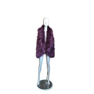 Romeo & Juliet Purple Fuzzy Open Front Vest